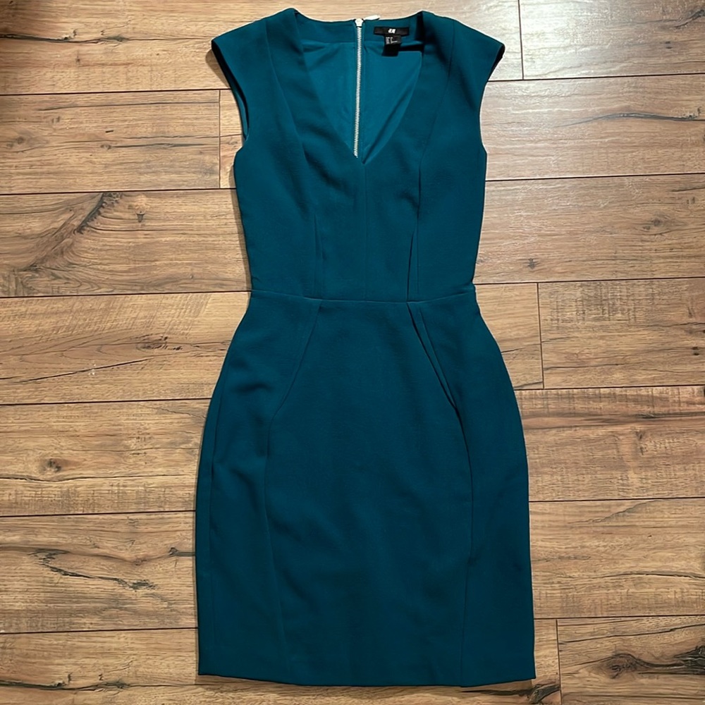 H&M Sheath Dress Teal Size 2